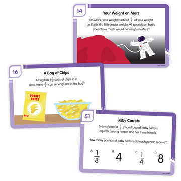 EAI Education Fraction Warm-Ups: Problem Solving Task Cards - Grade 5