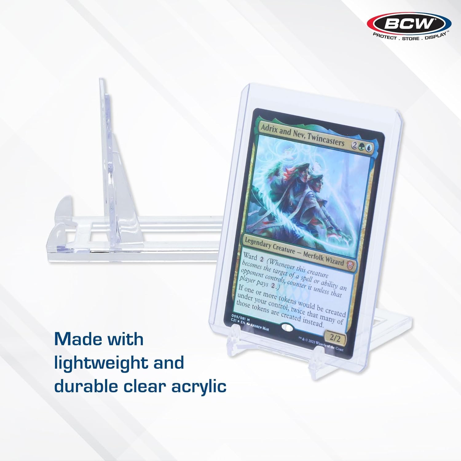BCW 2-Piece Card Display Stands | Showcase Top Loaders, Magnetics, Screwdowns |Trading Card Display| Card Display Stand | Card Stand | Semi Rigid Card