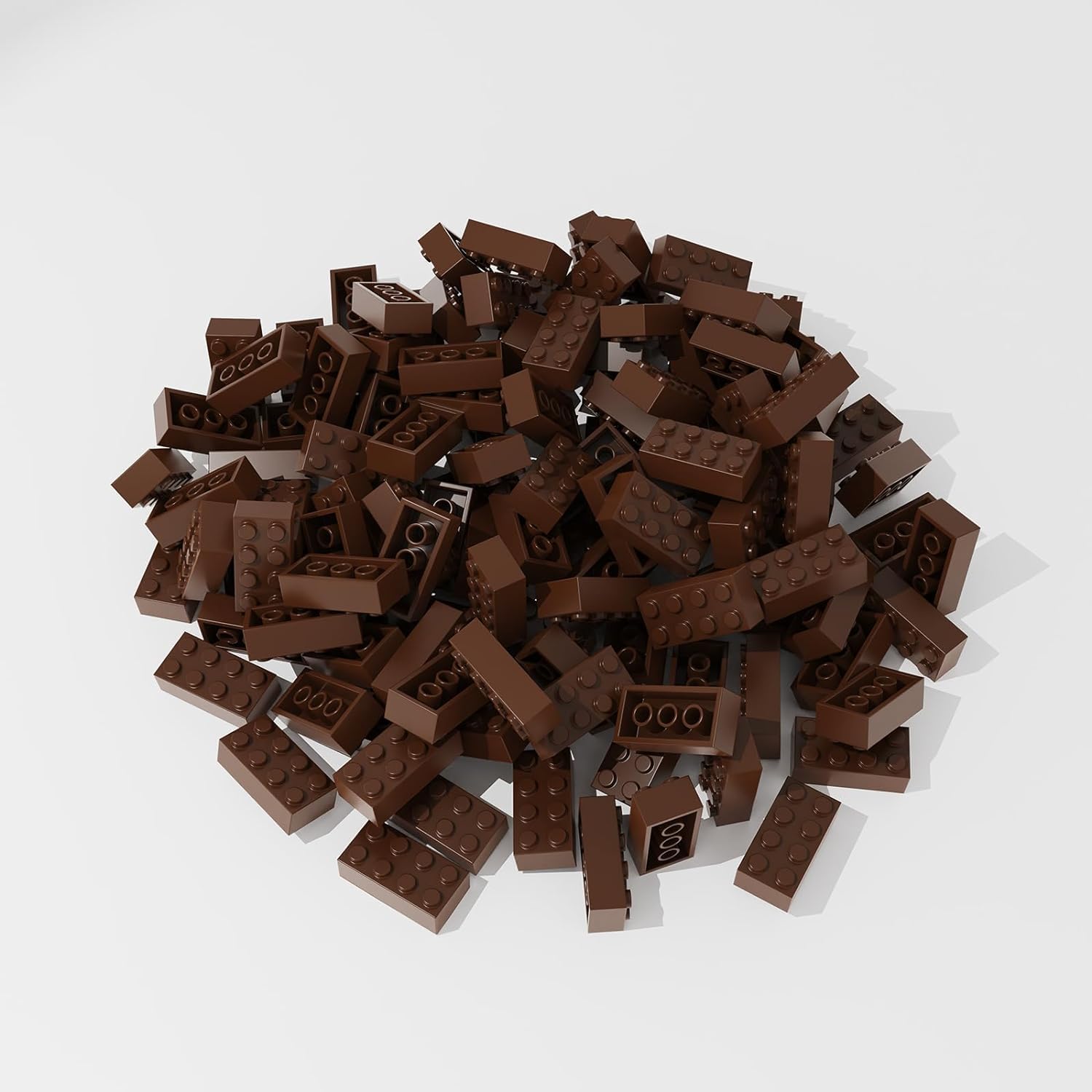 500 Piece Brown Bricks Bulk, Brown 2x4 Building Bricks Flat, Compatible with Lego Parts and Pieces: 2x4 Brown Bricks(Color: Brown)