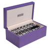 Silverman & Co. Double 9 Large Black Domino Set - Purple Case