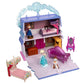 Disney Store Official Princess Micro Toy Set - Frozen - Set Includes Micro Figures of Elsa, Anna, Olaf, & Their Castle - Portable Playset with Handle