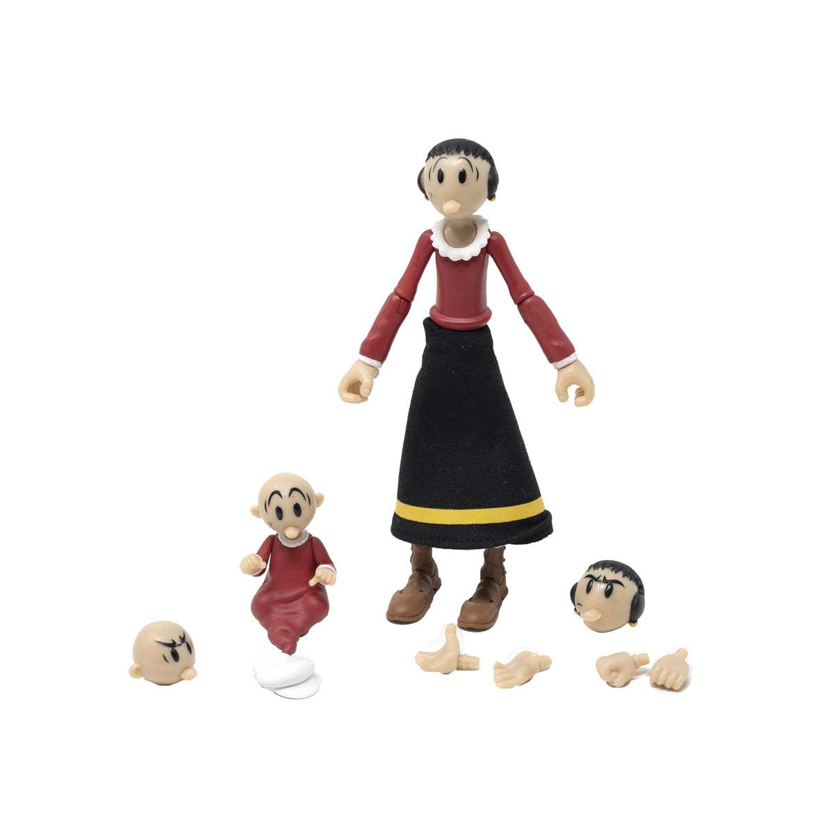 Boss Fight Studio Olive OYL Popeye Classics Wave 1 Action Figure - Highly Articulated Figurine with Accessories Including Swee’ Pea, Fabric Skirt
