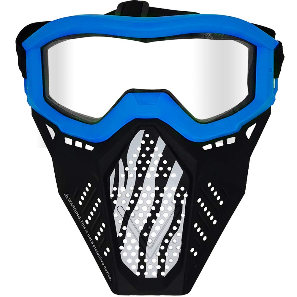 2 Pack Tactical Toy Mask Compatible with Toy Gun Party, for Apollo, Zeus, Khaos, Atlas, Artemis Blasters Rival Toy Mask (Yellow&Blue)