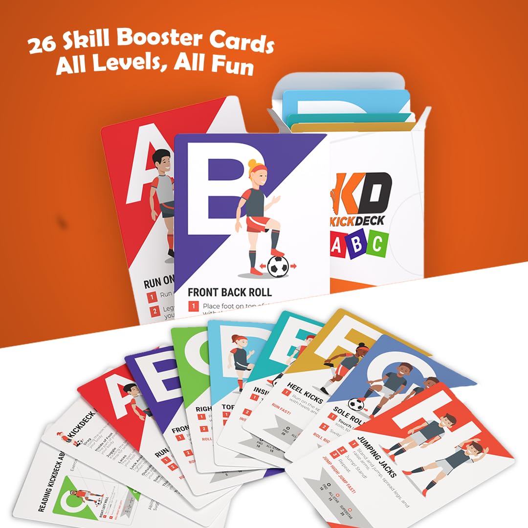 UVU Training KickDeck ABC Soccer Cards for Kids 4+ | Fun Alphabet Soccer Drills for Footwork, Ball Control & Coordination | Screen-Free Practice at
