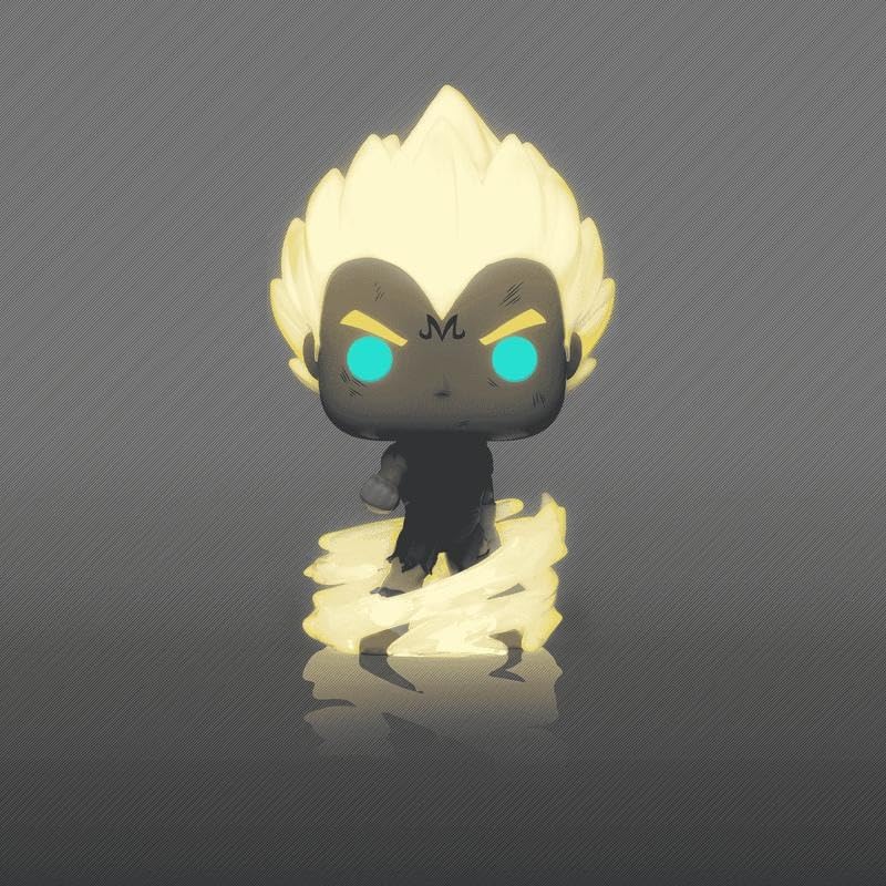 Funko POP! & Tee: DBZ - Majin Vegeta - Glow in The Dark - Medium - Dragon Ball - T-Shirt - Clothes with Collectable Vinyl Figure - Gift Idea - Figure