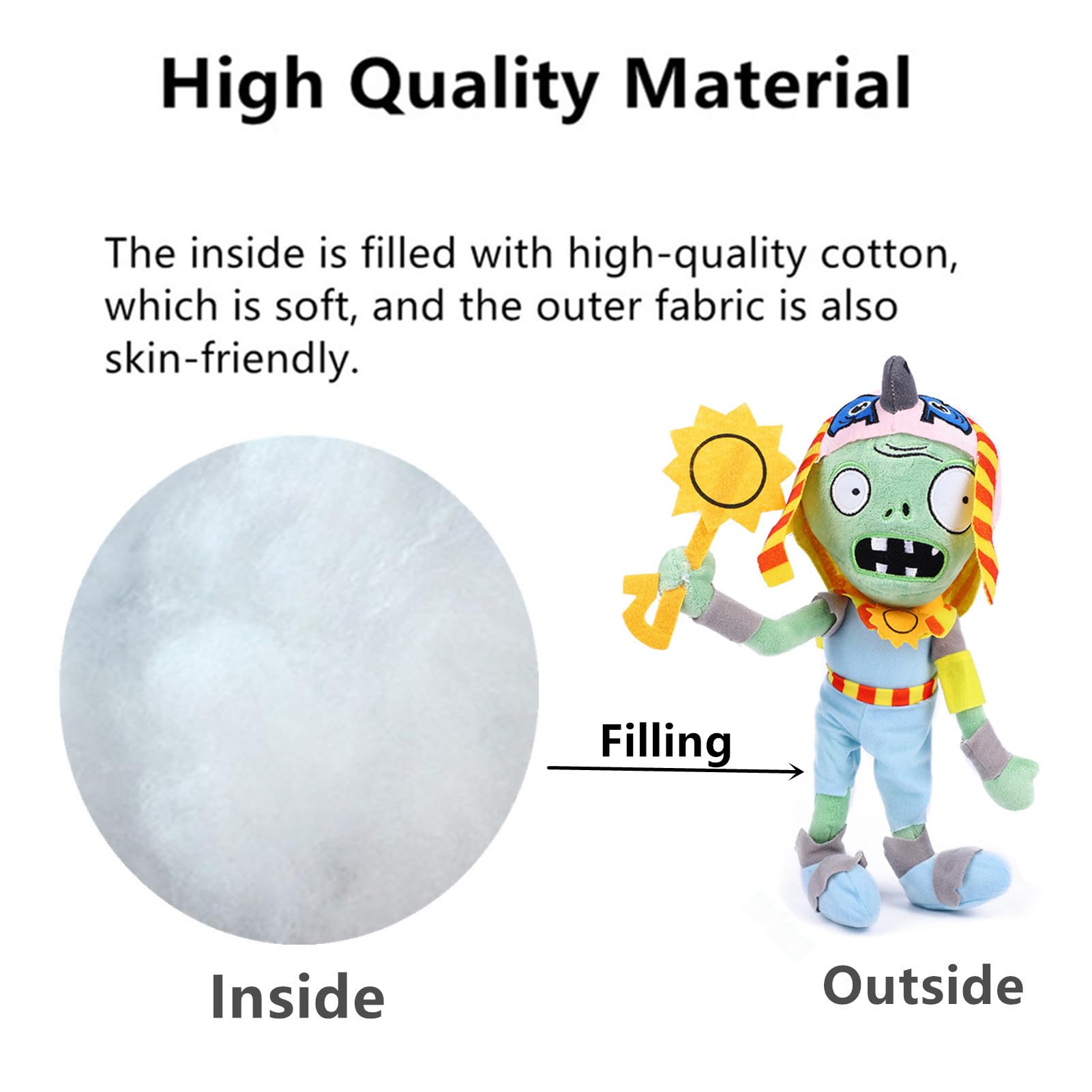 JHESAO 3PCS PVZ Plushies Plants and Zombies Plush Toys Normal Zombie PVZ 1 2 Stuffed Soft Doll Mummy Zombie New