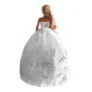 Peregrine Romantic Silver White Ball Gown Strapless White Vine Floral Print Dress for 11.5 inches Dolls