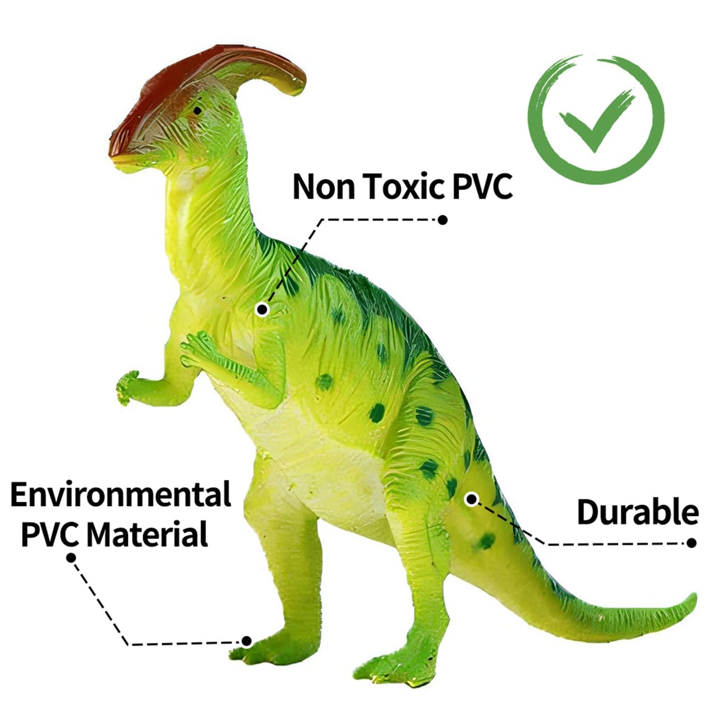 Yeonha Toys Dinosaur Figure, 7 Inch Jumbo Dinosaur Toy Playset(12 Pack), Safe Material Assorted Realistic Dino, Vinyl Plastic Dino Set Party Favors