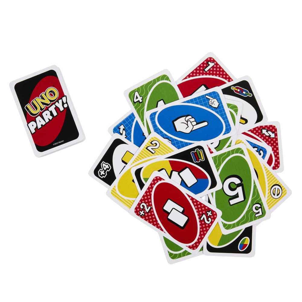Mattel,UNO Party Card Game-Larger Groups! Wilder Rules! Faster Fun!