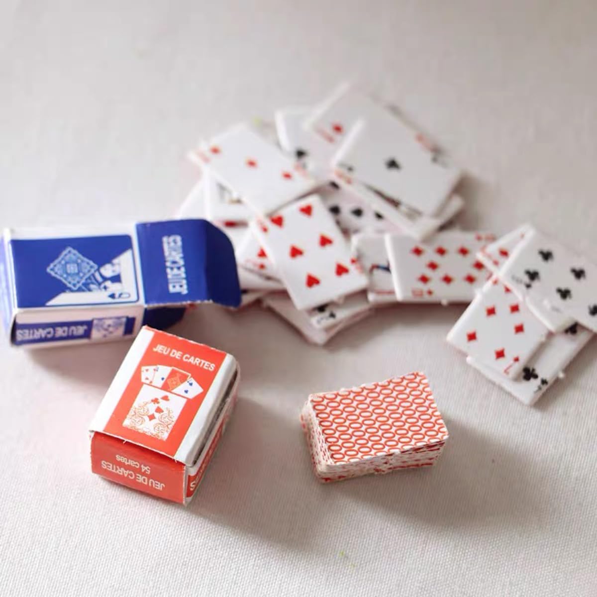 RillyRellow Miniature Poker Playing Cards, Dollhouse Miniatures Poker, Mini Card 1/12 Poker Cards, Mini Playing Cards, for Dollhouse Miniatures