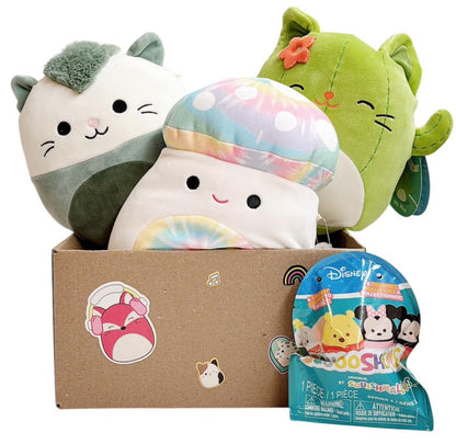 Squishmallows Official Kellytoy 8" Plush Mystery Pack - Styles Will Vary that Includes Three 8" Plush and One Squooshems