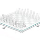 Srenta Fine Glass Chess Set, (9 Inch) Modern Clear Chess Board Set with Solid Clear & Frosted Glass Chess Pieces | Crystal Chess Board Set, Felt