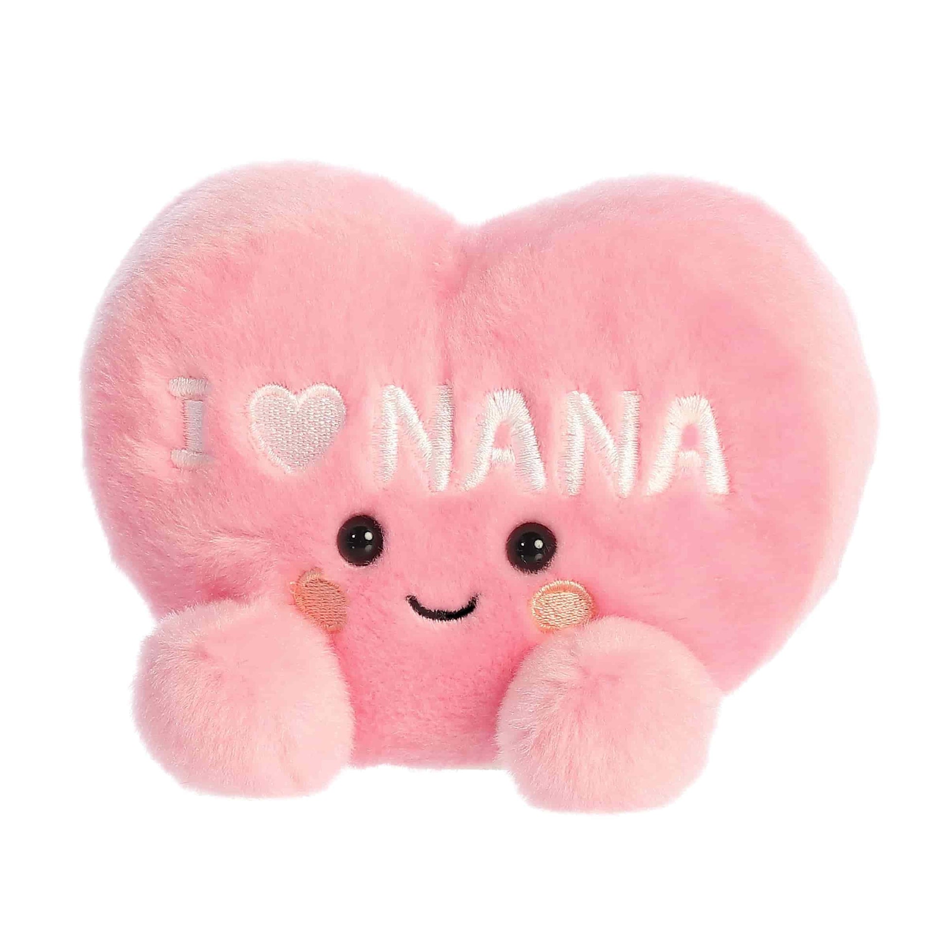 Aurora Adorable Palm Pals I Love Nana Heart Stuffed Animal - Fun Collectible Plush For Grandmothers - A Gift of Affection to Express Love - Pink 5