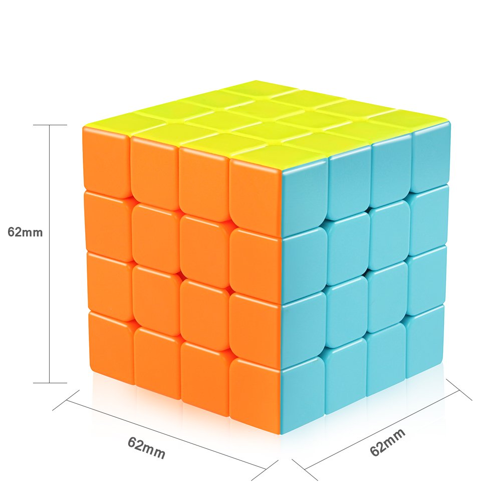 D-FantiX Stickerless 4x4x4 Speed Cube, Smooth Turning Fidget Toy for Adults