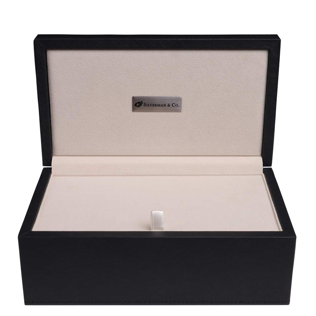 Silverman & Co. Double 9 Large White Domino Set - Black Case