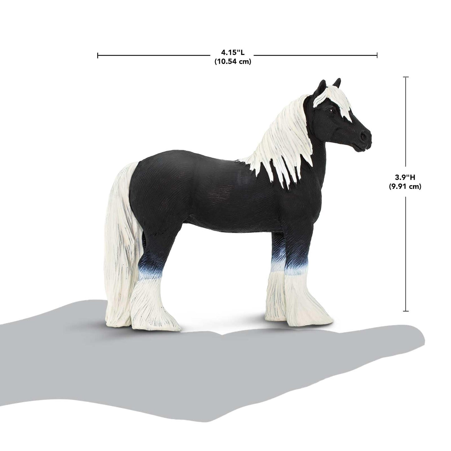 Safari Ltd. Gypsy Vanner Stallion Figurine - Detailed 4.5" Plastic Model Figure - Fun Educational Play Toy for Boys, Girls & Kids Ages 3+
