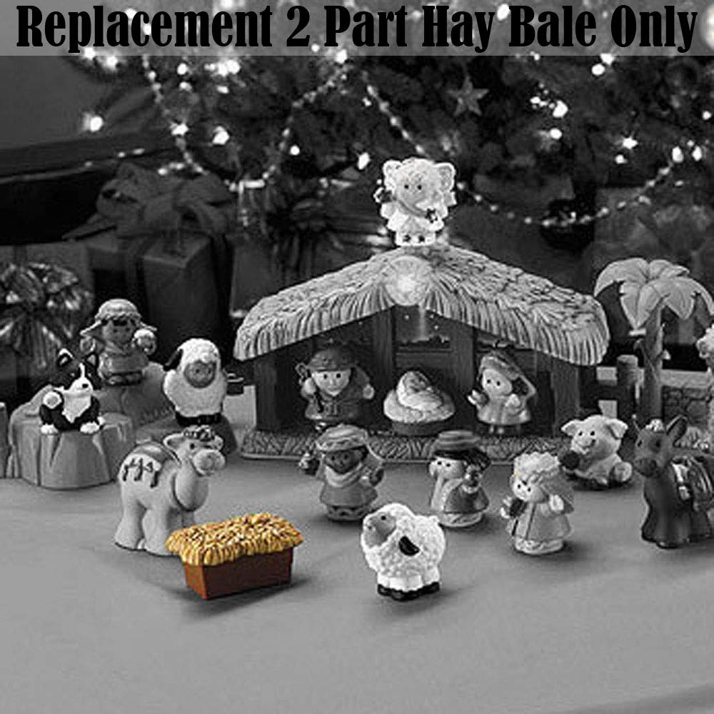 Little People Replacement Part for Fisher-Price Manger Scene - N6010 ~ Christmas Story Playset ~ Replacement 2 Part Hay Bale