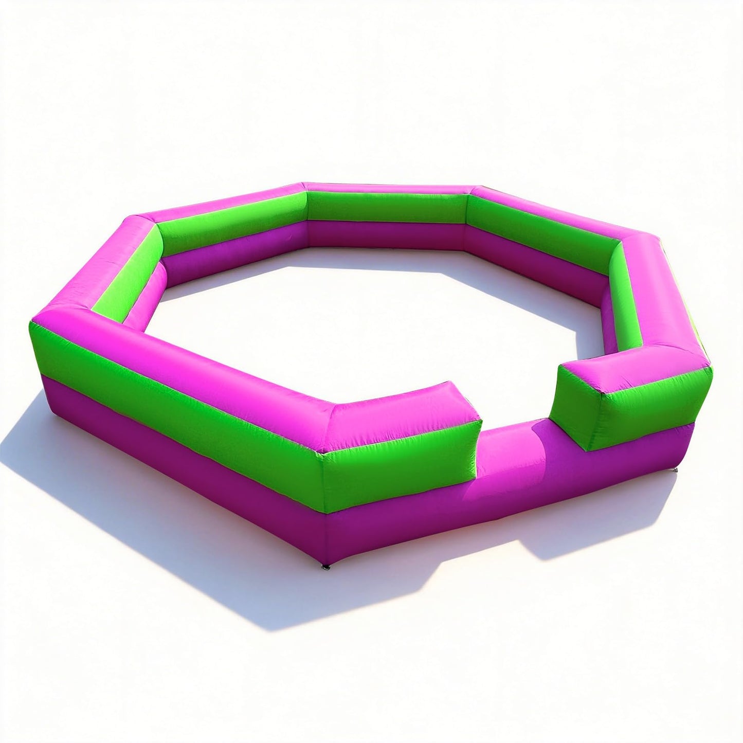 OZIS 15FT Inflatable Gaga Ball Pit with Gagaball, Portable Gagaball Court for Indoor/Outdoor Sports, Family Activities Easy to Setup (GreenPurple)