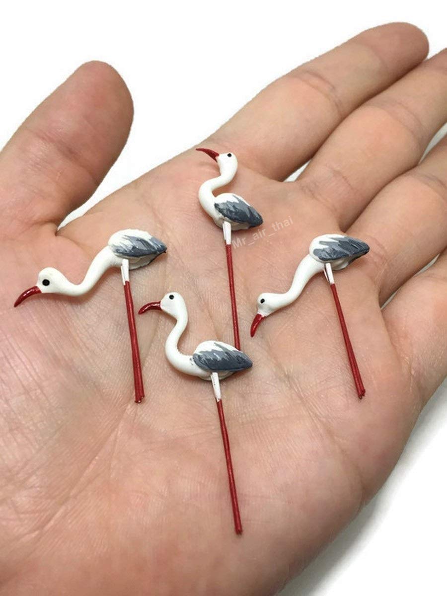Mr_air_thai_Miniature 12pcs Miniature Bird Figurines - Handmade Tiny Animal Set for Fairy Garden, Dollhouse Accessories, Mini Clay Bird Decor for DIY