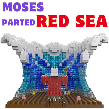 A Prayer Gift, Jesus Series-Moses parted The Red Sea Mini Figurine, Bible Story w/lego, Jesus Toy, Christmas Party Gift, Nativity Building Set