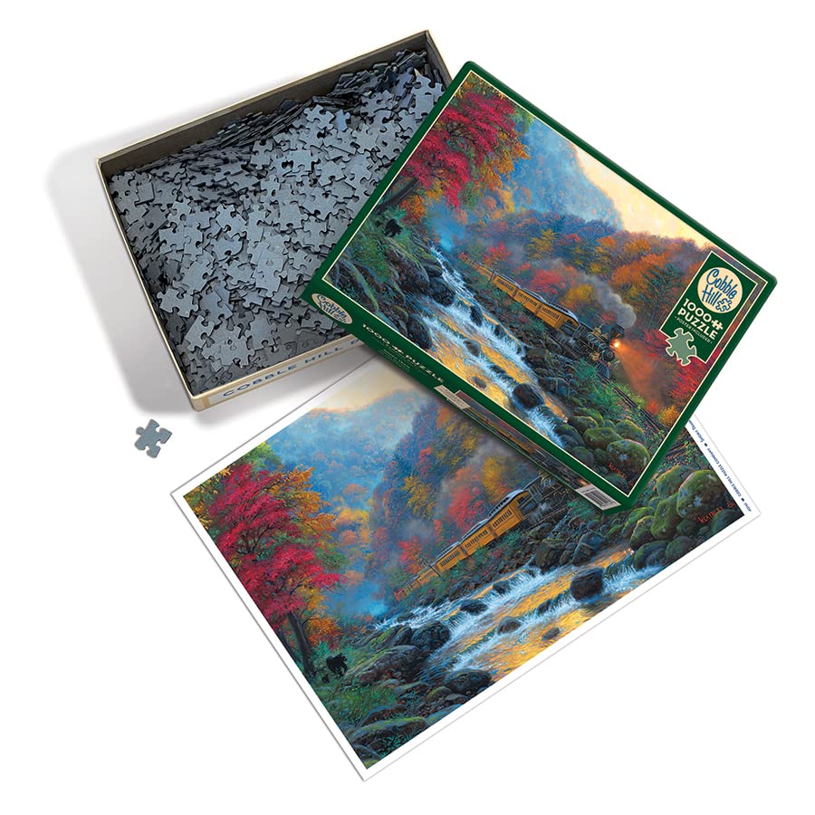 Cobble Hill 1000 Piece Puzzle - Smoky Train - Sample Poster Included