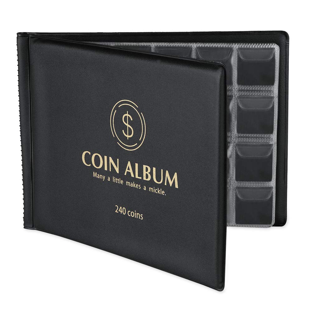 MUDOR Coin Collection Holder Album for Collectors, 240 Pockets Coin Book
