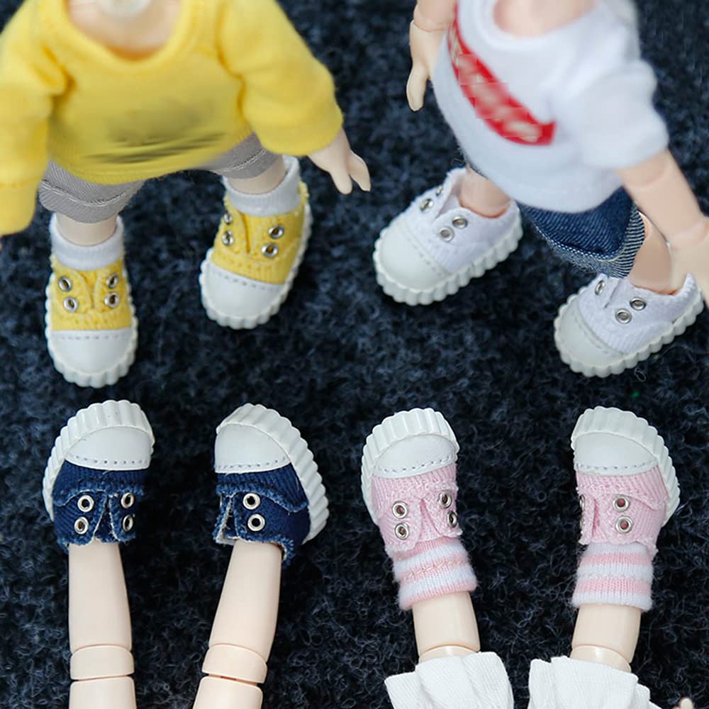 XiDonDon Doll Shoes Fashion Canvas Shoes for Ob11,GSC, 1/12 BJD, Body9 Doll Accessories (Navy Blue)