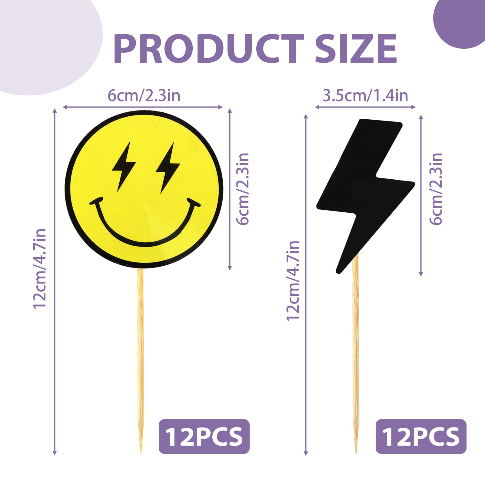 Ryetvok 24PCS One Happy Dude Cupcake Toppers,Retro Smiley Face Checkered Cake Decorations for Boys 1st Birthday Party, Groovy First Birthday Supplies