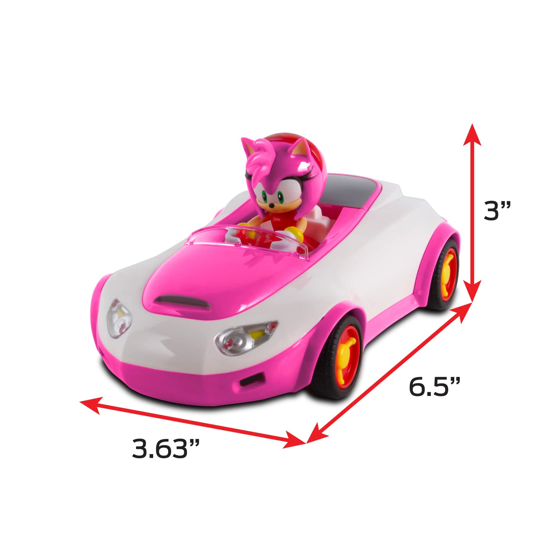 NKOK Team Sonic Pull Back Racer - Amy Rose; No Batteries Required; Pull Back, Let go, and Watch Amy Rose Race