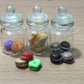 3pc Miniature Cookie Cake Food Candy Dollhouse Cake in Clear Glass Mini Bottle fruit Food #MF011