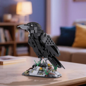 RCTRORCARY Raven Bird Animal Building Set, Mechanical MOC Bird Bricks Animal Collection for Adults Home Office Art Decor Creative Gifts, Designed by