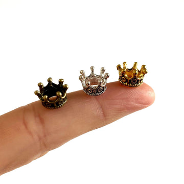 Dollhouse Mini Crown, Metal Crown Dollhouse Miniature, Tiny Miniature Crown, Mini Alloy Crown Headwear Accessories (5PCS)