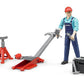 Bruder 62100 Bworld Light Skin Man with Repair Shop Accessories Vehicle for unisex-children