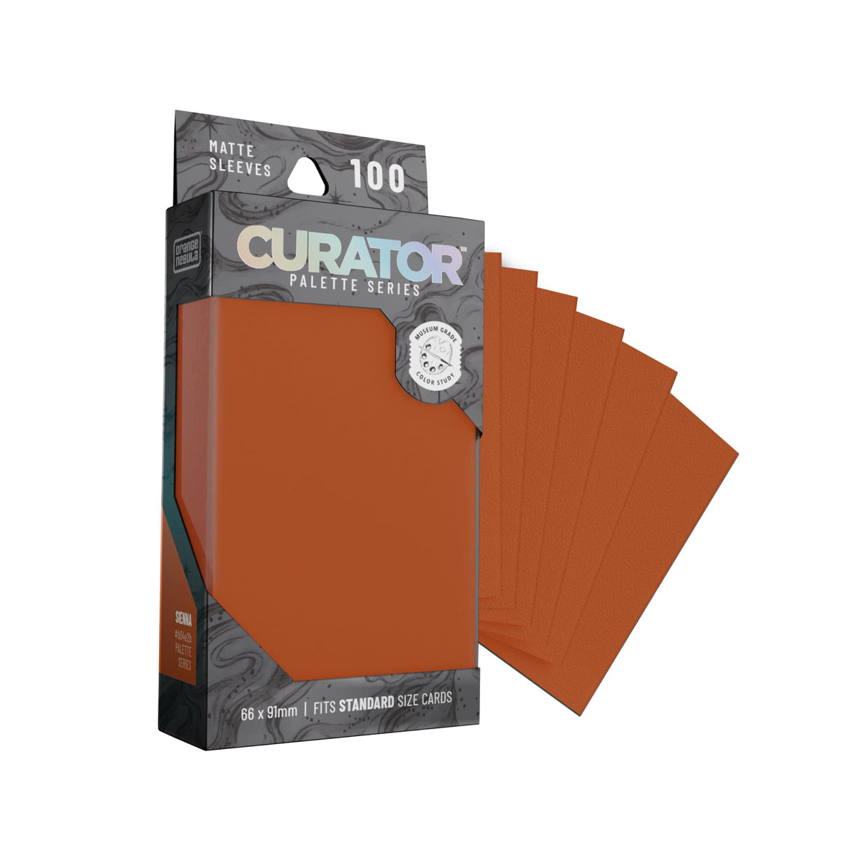 Curator® Tournament TCG Matte Sleeves - Standard Size (66x91mm) w/Black Backs - Non-PVC - “Sienna” (Red) Palette Series - Compatible with Magic