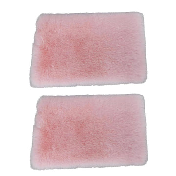2Pcs Pink Square Carpet, Miniature Fluffy Rug, Lightweight Dollhouse Decor for 1/12 Scale