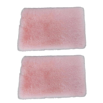 2Pcs Pink Square Carpet, Miniature Fluffy Rug, Lightweight Dollhouse Decor for 1/12 Scale