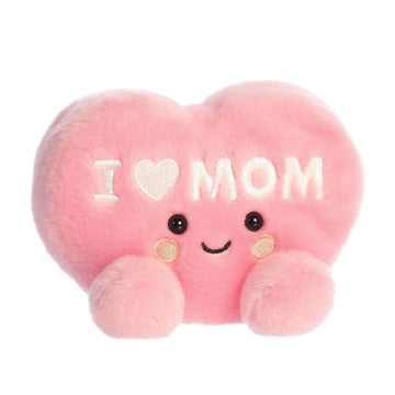 Aurora Adorable Palm Pals I Love Mom Heart Stuffed Animal - Fun Collectible Plush For Mothers - A Gift of Affection to Express Love - Pink 5 Inches