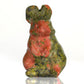 Bosfante 2" Unakite Rabbit Statue for Fertility&Abundance,Bunny Figurine for New Beginnings,Bunny Decor for Homes &Offices