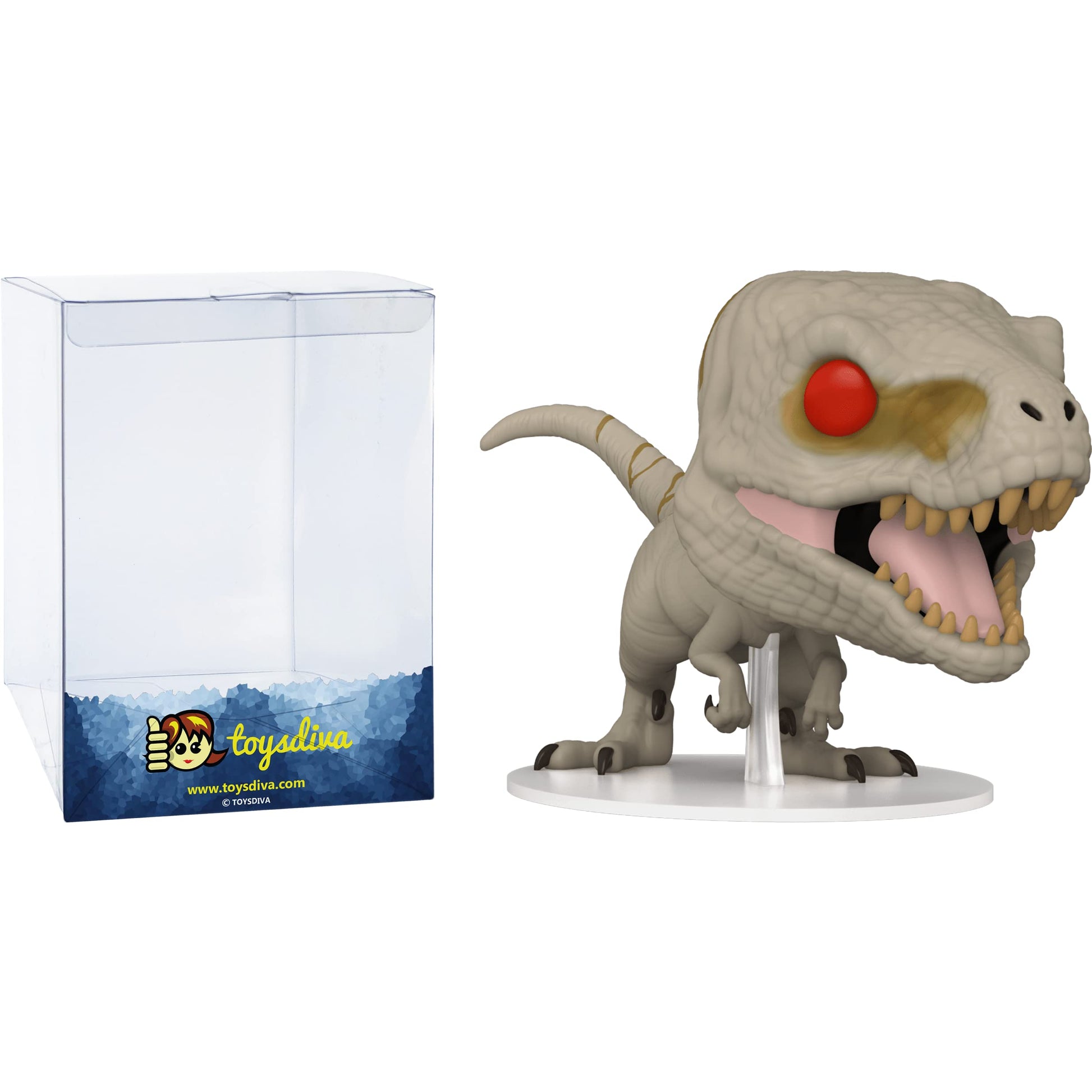 Funko Atrociraptor [Ghost]: P o p ! Movies Vinyl Figurine Bundle with 1 Compatible 'ToysDiva' Graphic Protector (1205-55289 - B)