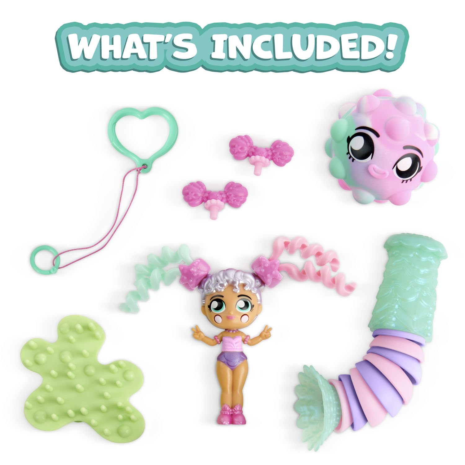 Fashion Fidgets Deluxe Mermaid, Doll and Pet with 18+ Ways to Fidget