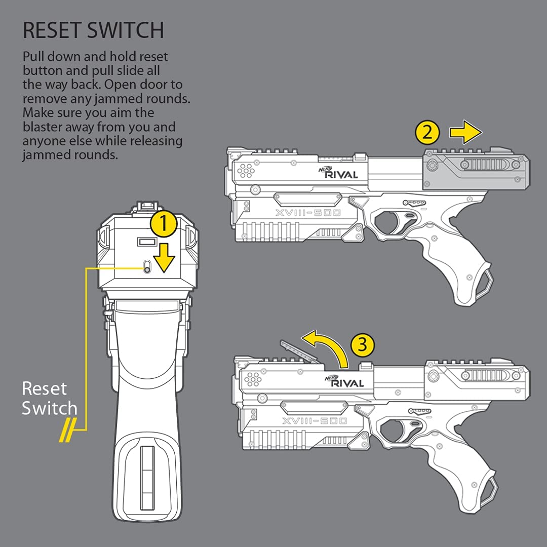 NERF Rival Kronos XVIII-500 Blaster, Breech-Load, 5 Nerf Rival Rounds, Spring Action, 90 FPS Velocity, White Color Design, Ages 14+ (Amazon Exclusive)