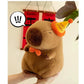 Xshelley 11.8 inch Capybara Plush Toy Pillow with Happy Birthday Hat Bow Soft Stuffed Animal Kids Party Decoration Gift (Birthday Style)