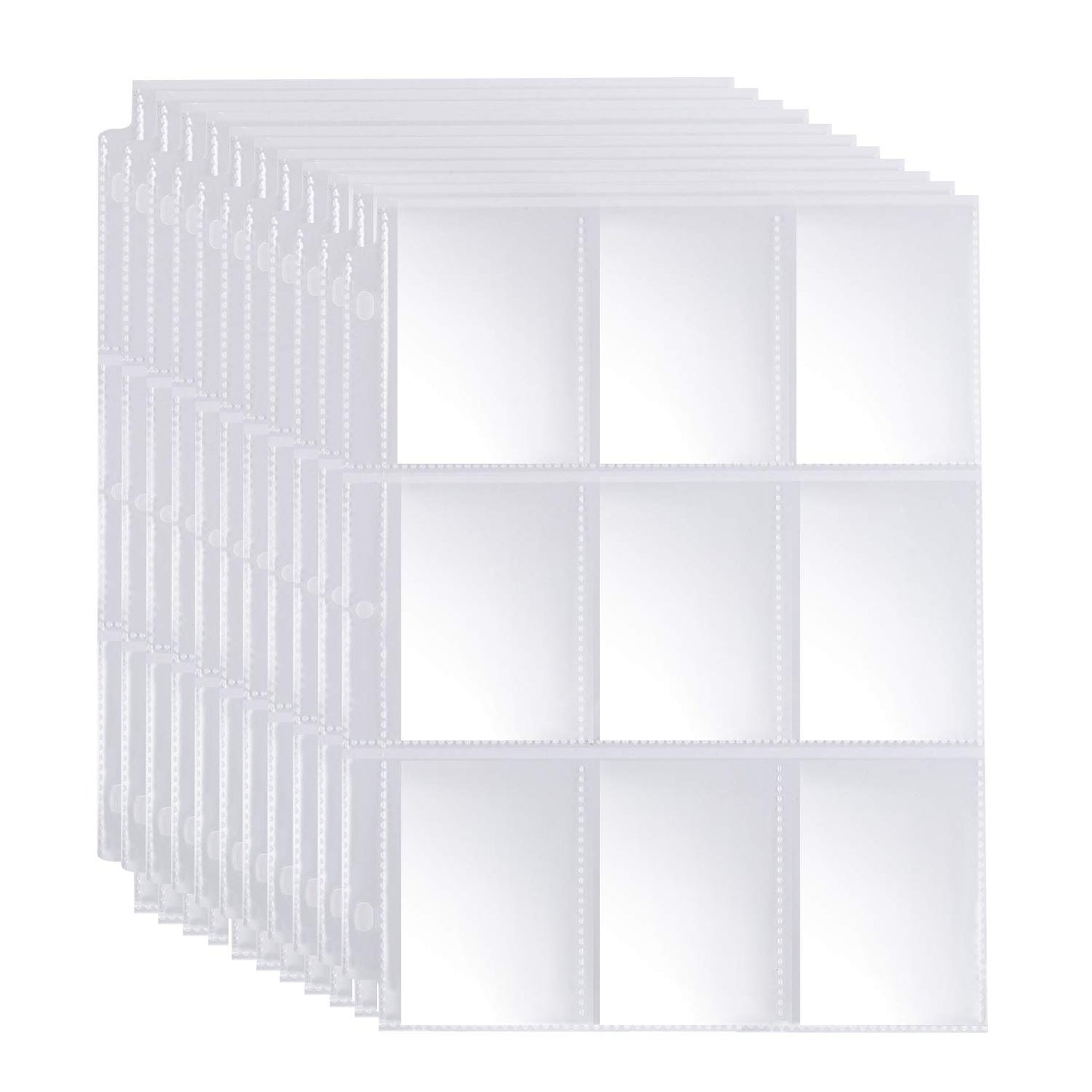 2088 Pockets Baseball Card Sleeves, JIQEZNL Premium 9 Pocket Trading Card Binder Sleeves for 3 Ring Binder, Double Side Card Protector Pages for