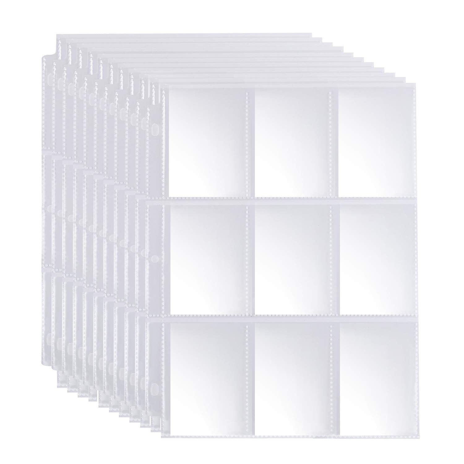 2088 Pockets Baseball Card Sleeves, JIQEZNL Premium 9 Pocket Trading Card Binder Sleeves for 3 Ring Binder, Double Side Card Protector Pages for