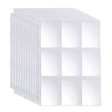 2088 Pockets Baseball Card Sleeves, JIQEZNL Premium 9 Pocket Trading Card Binder Sleeves for 3 Ring Binder, Double Side Card Protector Pages for