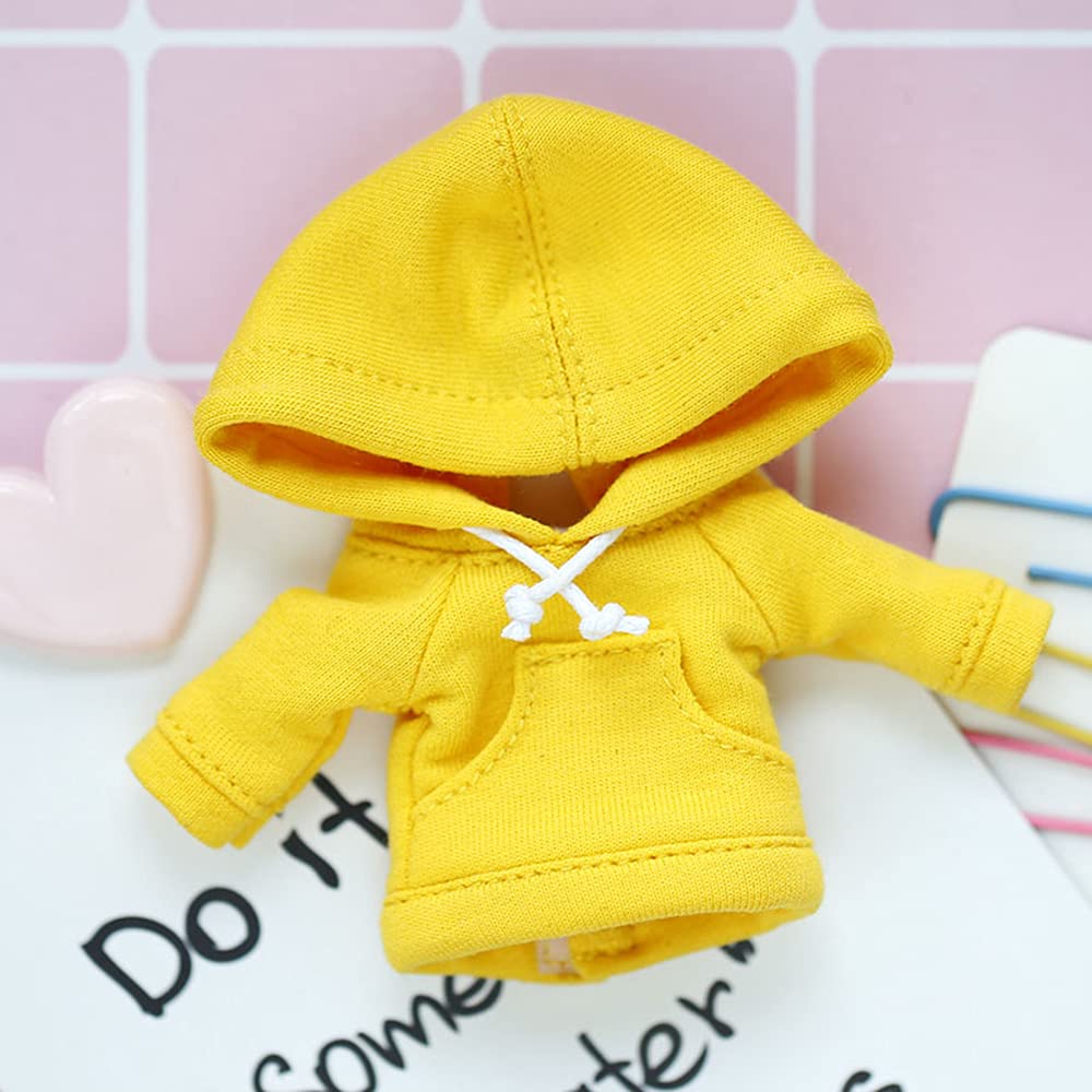 XiDonDon Doll Clothes Sports Hoodie for Ob11, GSC, YMY, BODY9, Molly, 1/12 BJD Doll Toys Accessories (Yellow)