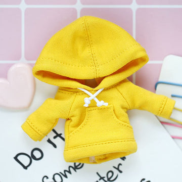 XiDonDon Doll Clothes Sports Hoodie for Ob11, GSC, YMY, BODY9, Molly, 1/12 BJD Doll Toys Accessories (Yellow)
