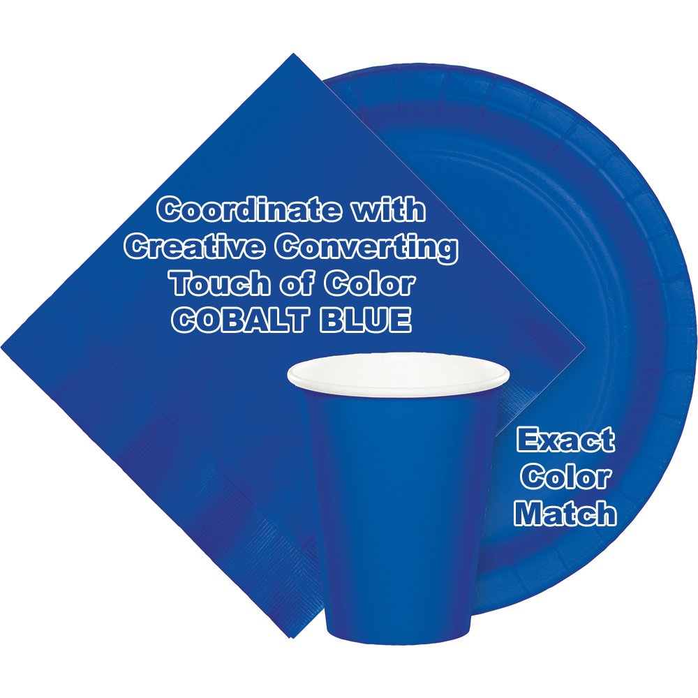 Creative Converting 320054 Graduation Theme Cobalt Blue Tablecloth