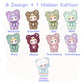 REIVIVORA Nommi Good Night Bear 400% Series Plush Blind Box 1PC (1 of 9 Possible Styles) Cute Figures Collectible Toys Birthday Gifts (1Pcs Random