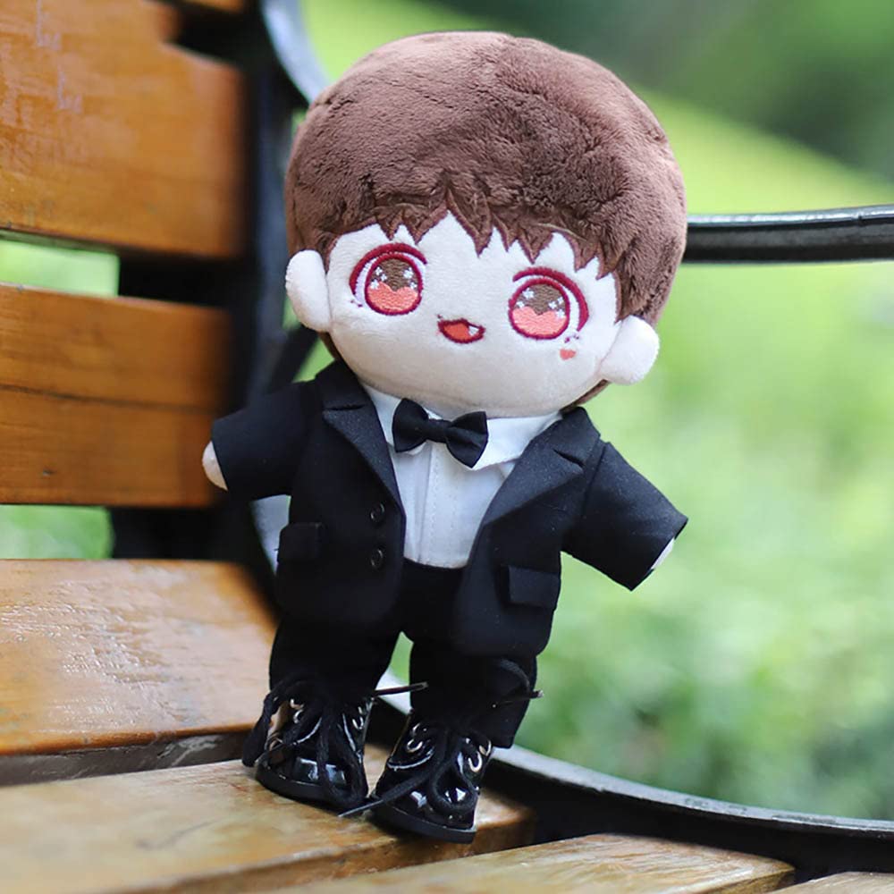 niannyyhouse 20cm Plush Doll Clothes Red Suit Coat Bow Tie White Shirt Pants 8in Soft Stuffed Plush Toys Accessories Dress up (Red, 20cm)